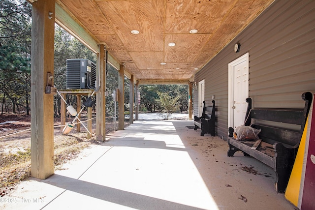 exterior space featuring central air condition unit