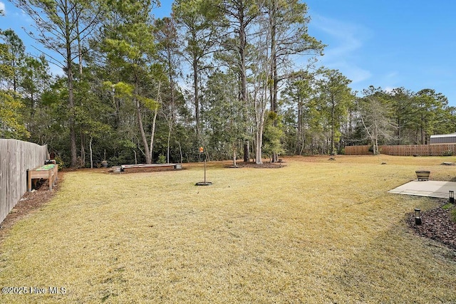 view of yard featuring fence