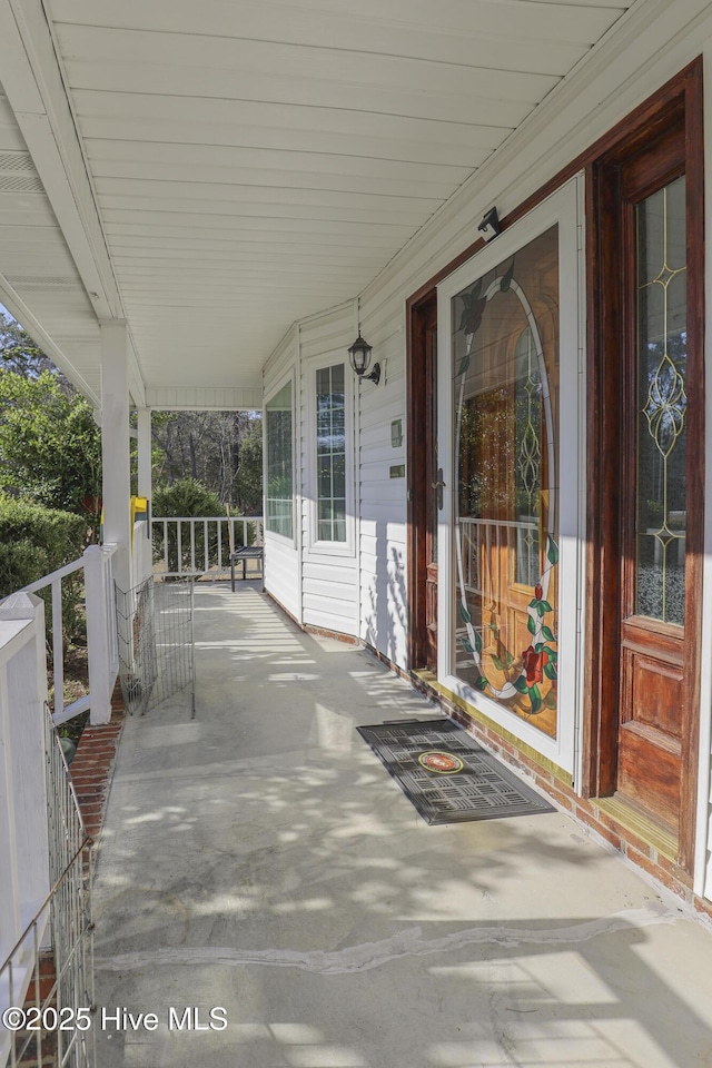 view of patio with a porch