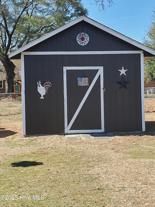 view of shed