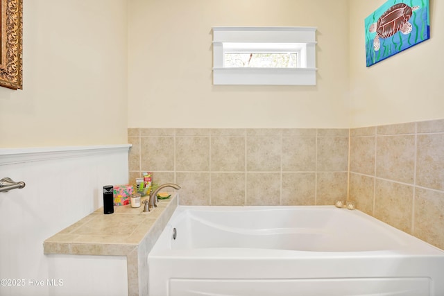 full bathroom with a garden tub