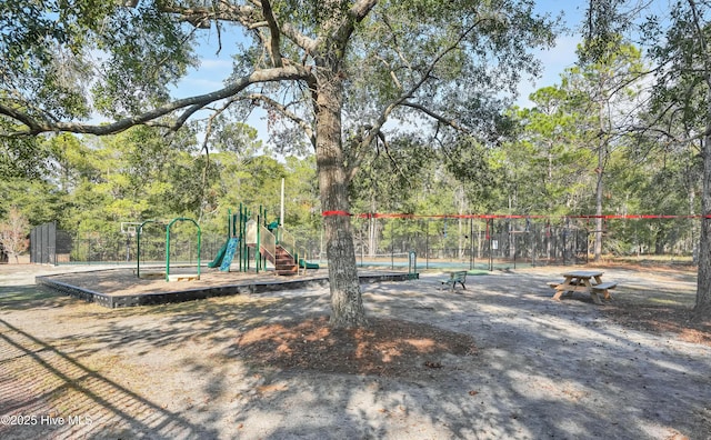 view of community jungle gym