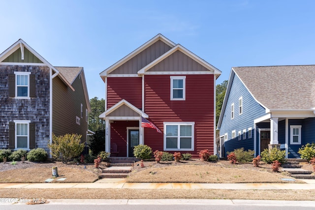 view of front of property featuring board and batten siding