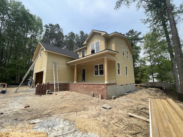 859 Blue Bird Dr, Vass, NC 28394 - view of front of property with crawl space, fence, and a garage