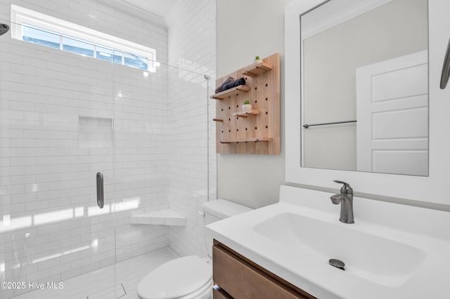 1066 Bradshaw Ter, Wilmington, NC 28412 - bathroom featuring toilet, vanity, and a shower stall