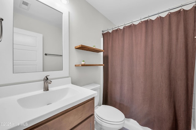 1066 Bradshaw Ter, Wilmington, NC 28412 - full bath with toilet, visible vents, curtained shower, and vanity