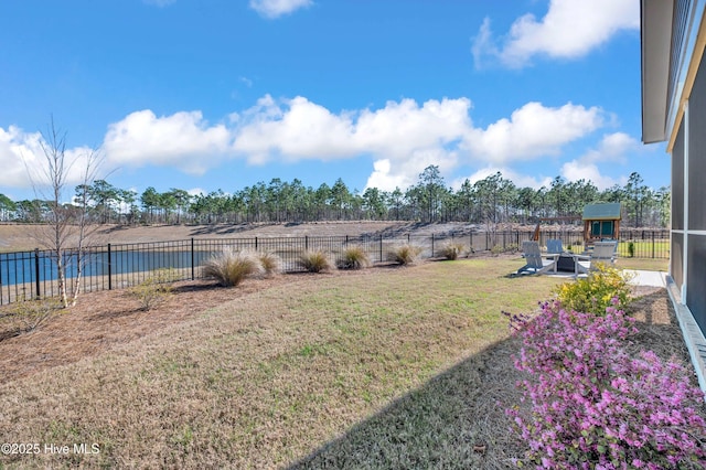 1066 Bradshaw Ter, Wilmington, NC 28412 - view of yard featuring a fenced backyard and a water view