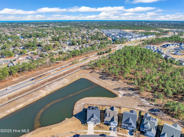 1066 Bradshaw Ter, Wilmington, NC 28412 - drone / aerial view featuring a water view and a residential view