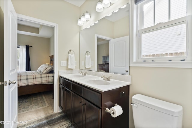 bathroom featuring plenty of natural light, ensuite bathroom, and a sink