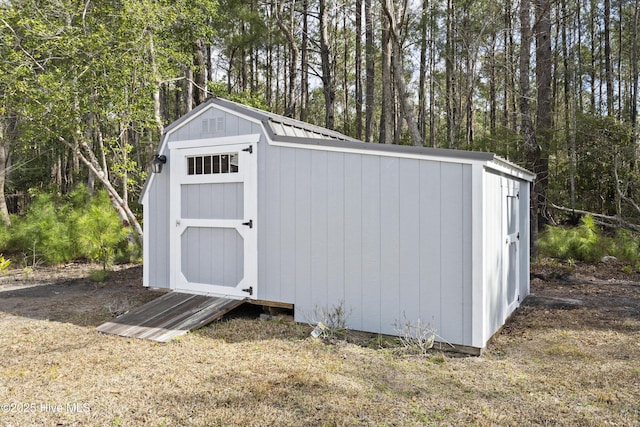 view of shed