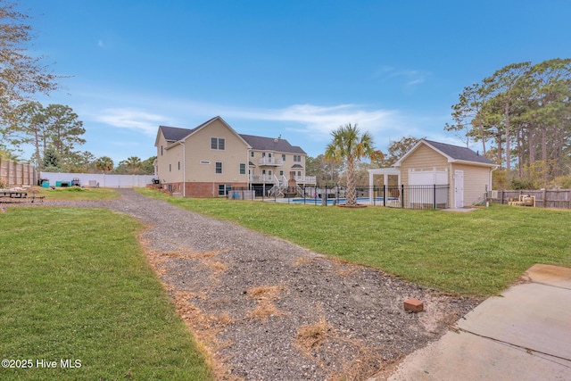 view of yard with fence