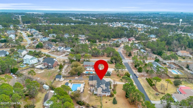 aerial view with a residential view