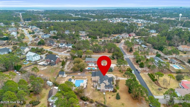 aerial view featuring a residential view