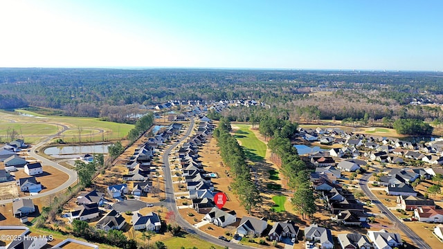 aerial view with a view of trees and a residential view