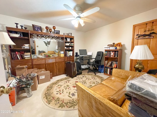 office with a ceiling fan