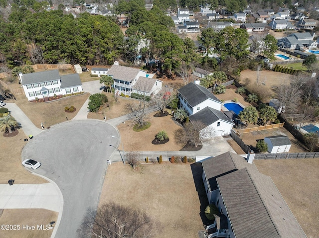 bird's eye view featuring a residential view