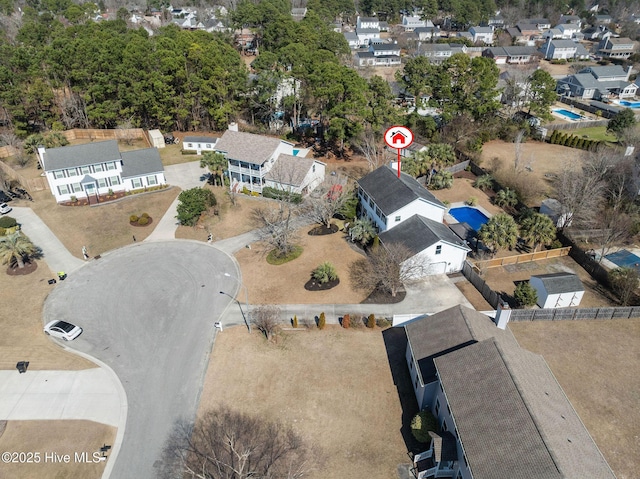 drone / aerial view featuring a residential view