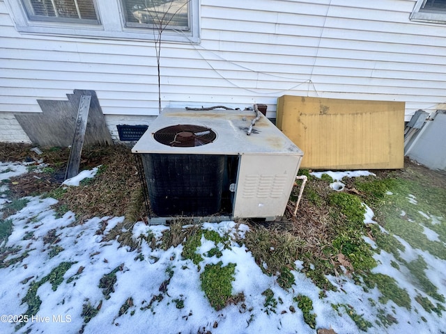 exterior details featuring crawl space and central air condition unit