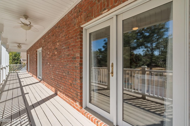 28 Beasley Dr, Pinehurst, NC 28374 - wooden deck with french doors and ceiling fan