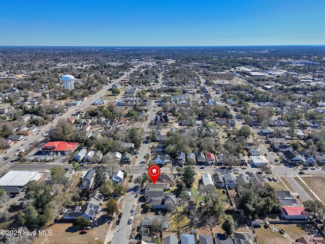 drone / aerial view with a residential view