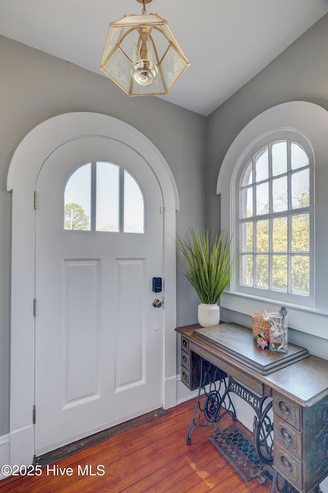 entryway featuring wood-type flooring