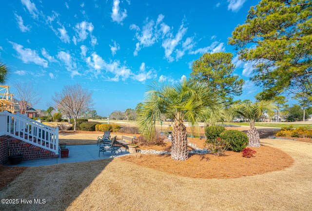 view of yard with a patio area