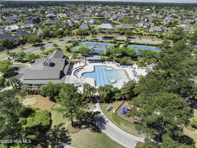 bird's eye view with a residential view