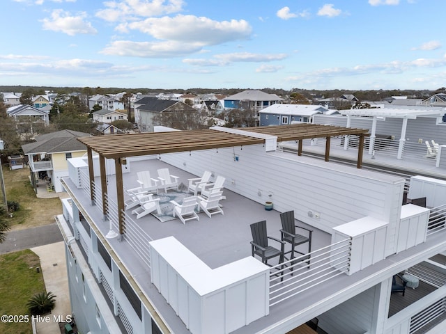 drone / aerial view with a residential view