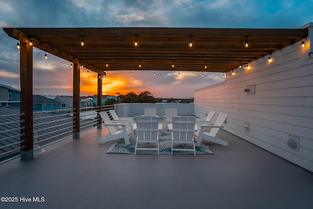 view of patio / terrace with outdoor dining space and a pergola