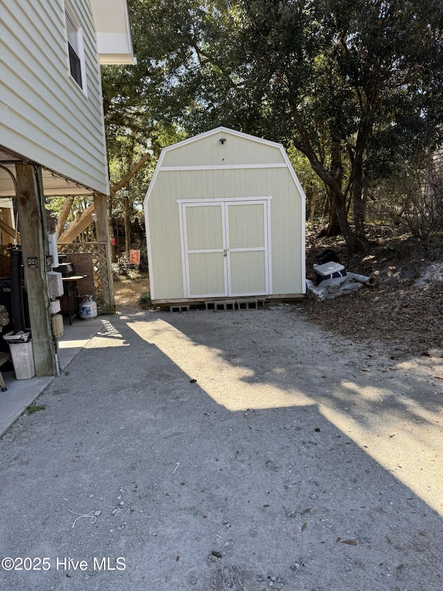 view of shed