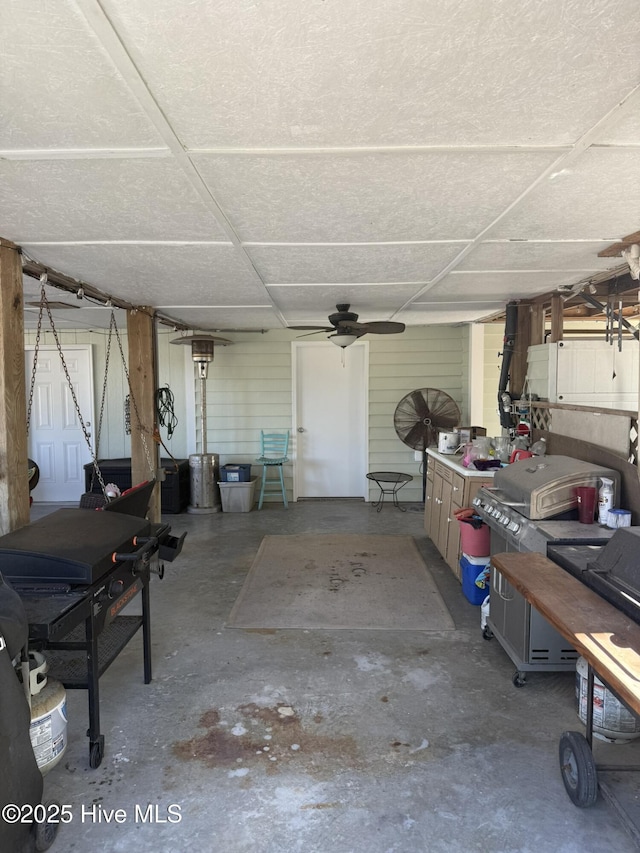 view of patio / terrace featuring a ceiling fan