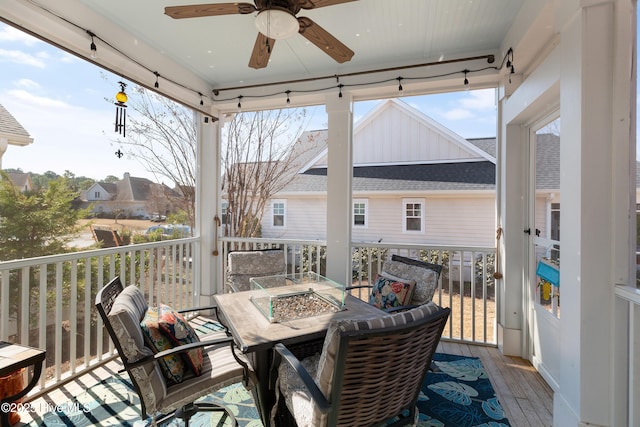 312 Moss Tree Dr, Wilmington, NC 28405 - wooden terrace with a ceiling fan