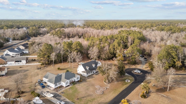 aerial view featuring a forest view