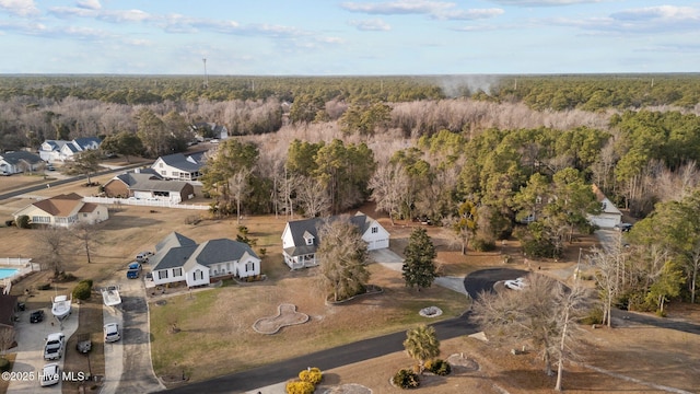 aerial view with a forest view