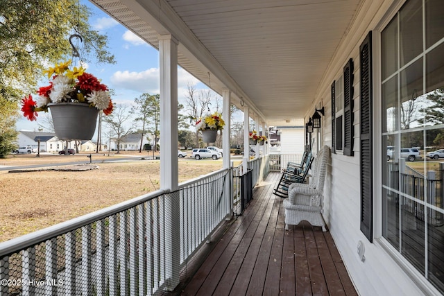 deck with covered porch