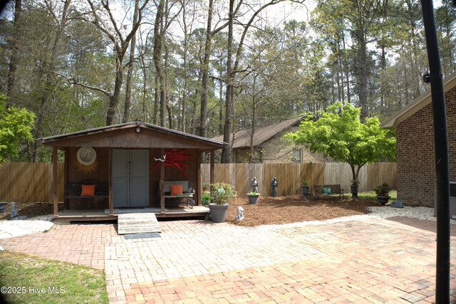 1426 Pocosin Rd, Winterville, NC 28590 - exterior space with an outbuilding and a fenced backyard