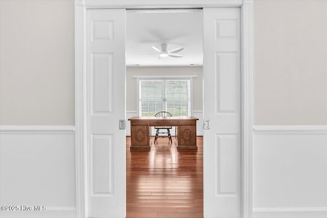 interior space with wood finished floors