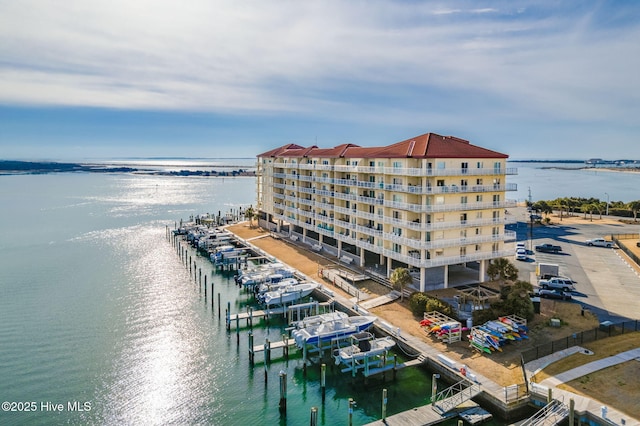 exterior space featuring a water view