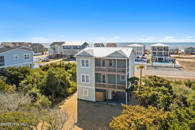 aerial view with a residential view