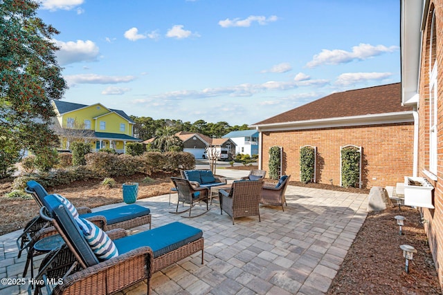 view of patio / terrace featuring an outdoor living space