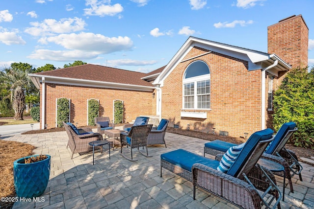 view of patio / terrace with an outdoor living space