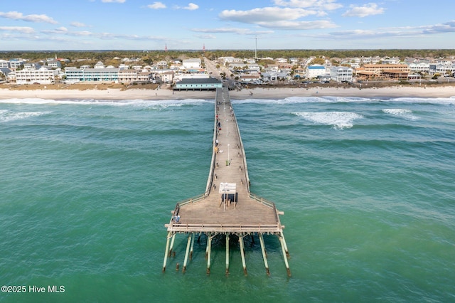 exterior space featuring a view of the beach