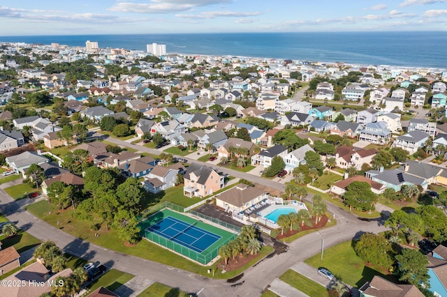 bird's eye view with a water view and a residential view