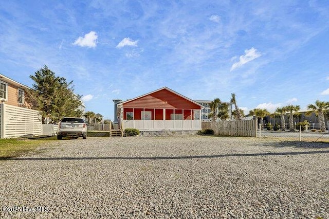 exterior space featuring fence