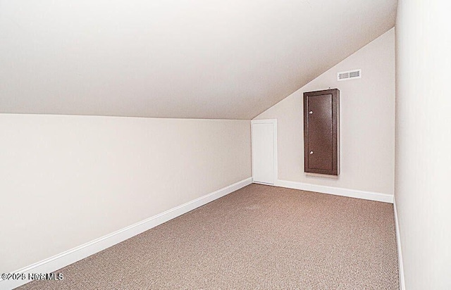 additional living space with carpet, visible vents, and baseboards