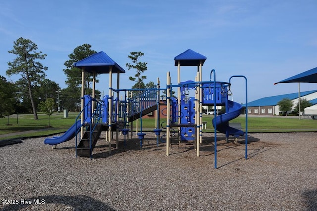 community play area featuring a yard