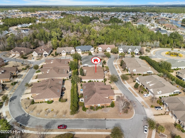 aerial view with a residential view