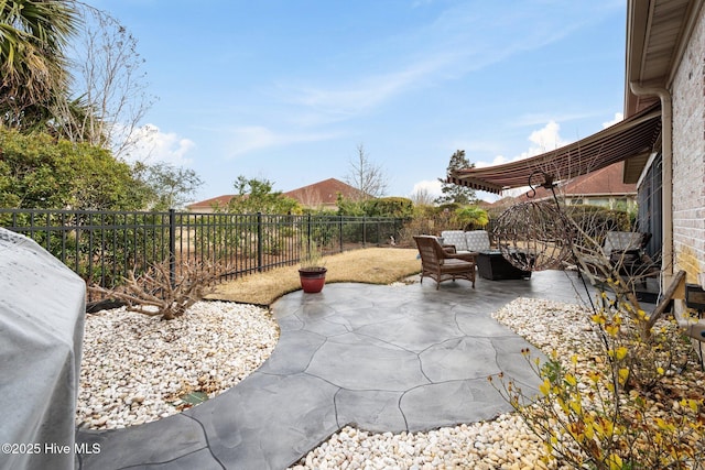 view of patio with a fenced backyard