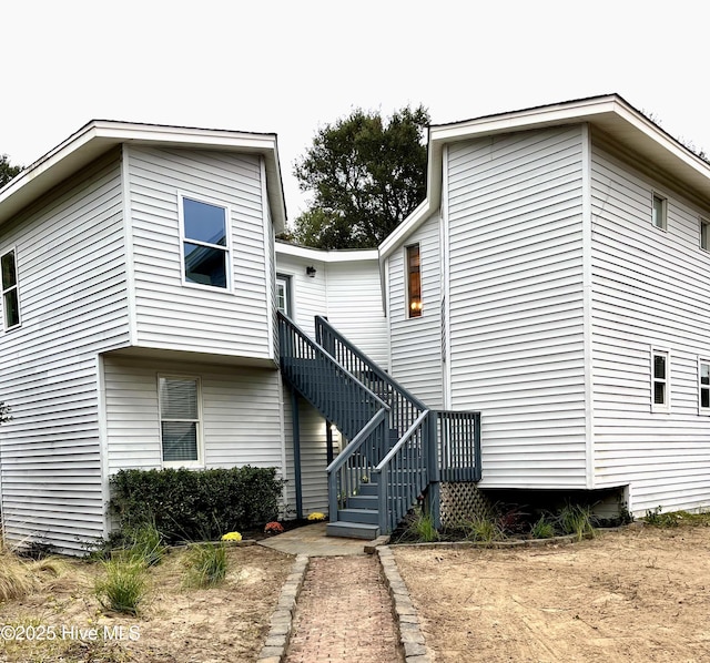 exterior space featuring stairway