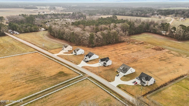 aerial view featuring a rural view